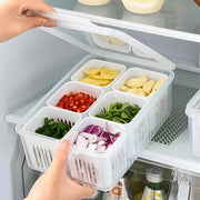 Refrigerator Drain Basket Fresh Keeping Box For Ginger Garlic Onion Pepper Storage And Fruits Vegetables Organizer