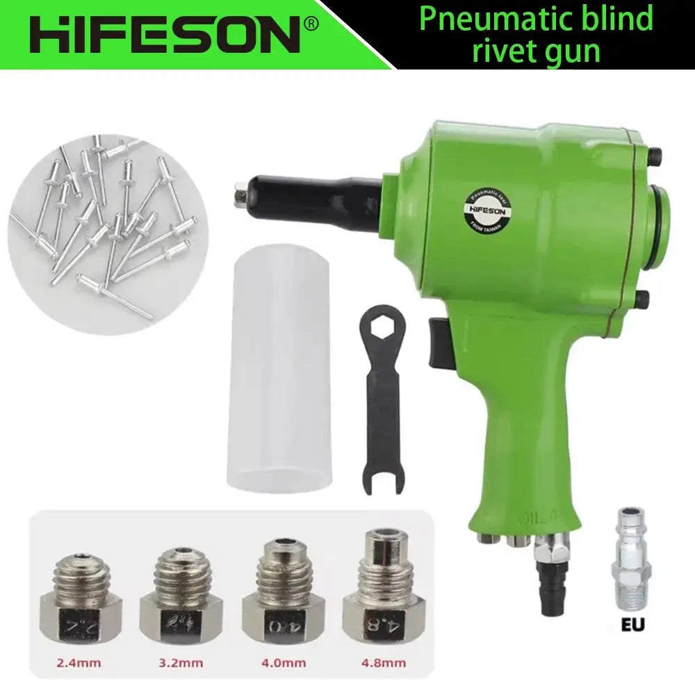 HIFESON Pneumatic Blind Rivet Gun Air Riveting Tool For 2.4mm 3.2mm 4.0mm 4.8mm Rivets