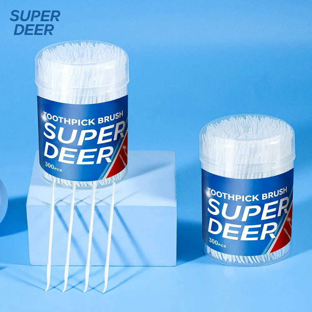 300 PCs Boxed Toothpick Brush Plastic Toothpick Disposable Household Interdental Brush Teeth Picking Dental Floss - Simples Market