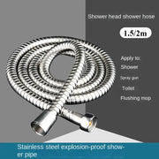 Stainless Steel Flexible Shower Hose 1.5m 2m Black Silver Bath