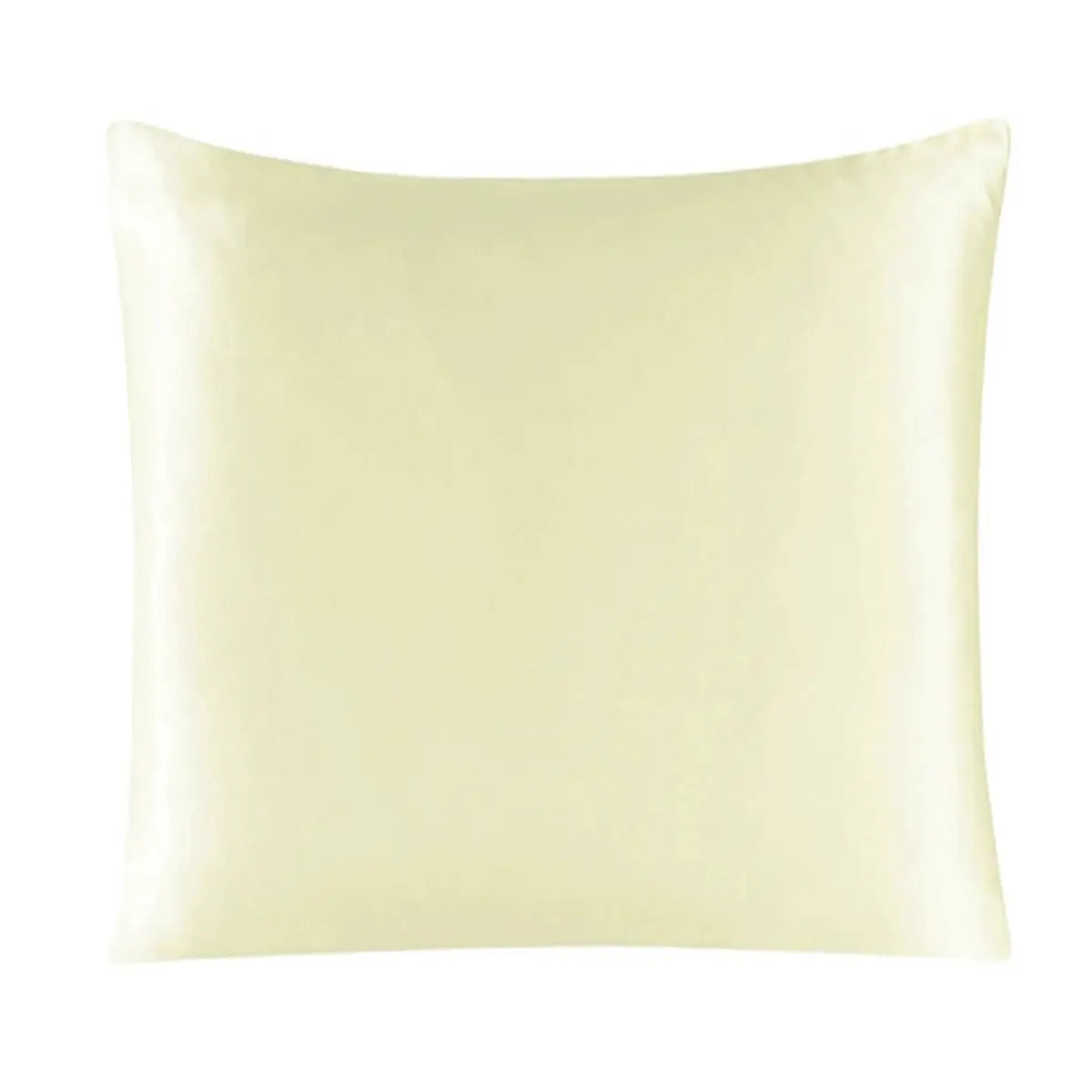 Simples Market silk pillowcase with zipper; solid pale yellow pillow cover