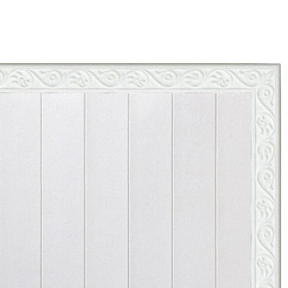 3D wall trim border white self-adhesive waterproof baseboard wallpaper with embossed scroll pattern
