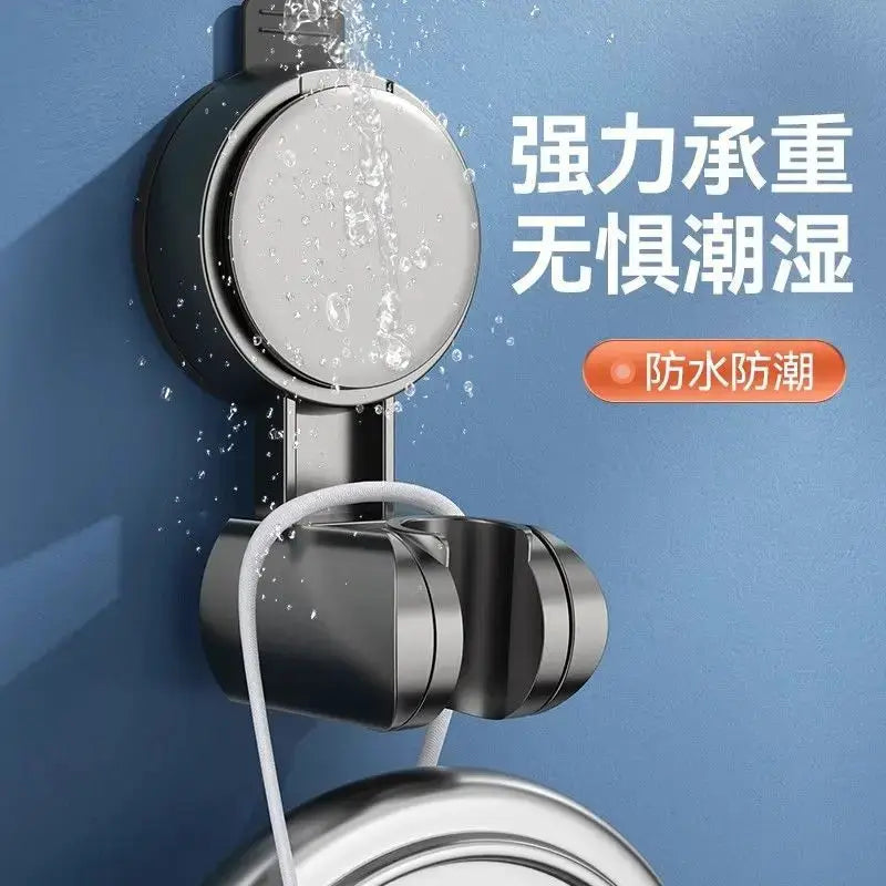 Shower head holder by Simples Market with 360° adjustable suction cup wall mount, chrome finish
