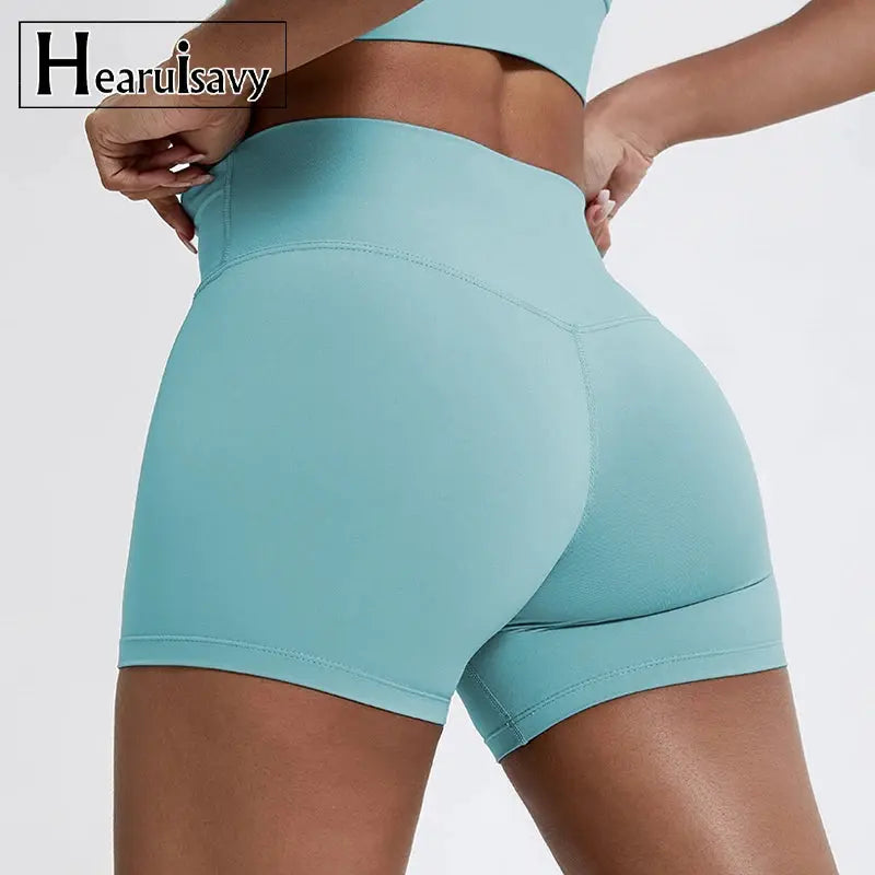 Hearuisavy Womens Running Shorts Compression High Waist Buttock Lift Leggings For Cycling Yoga Breathable Fitness Gear