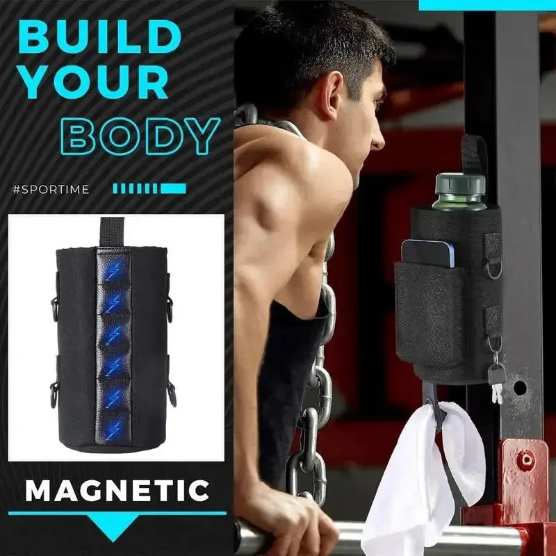 MagGrip Magnetic Gym Water Bottle Bag Non Slip Design Portable Hydration Carrier For Easy Access