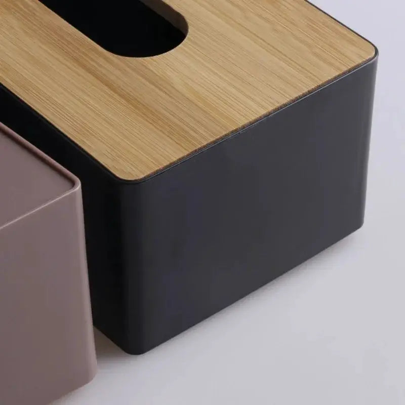 Bamboo and Solid Wood Tissue Box Napkin Holder Case for Home and Hotel Use Elegant Table Decor Storage Box
