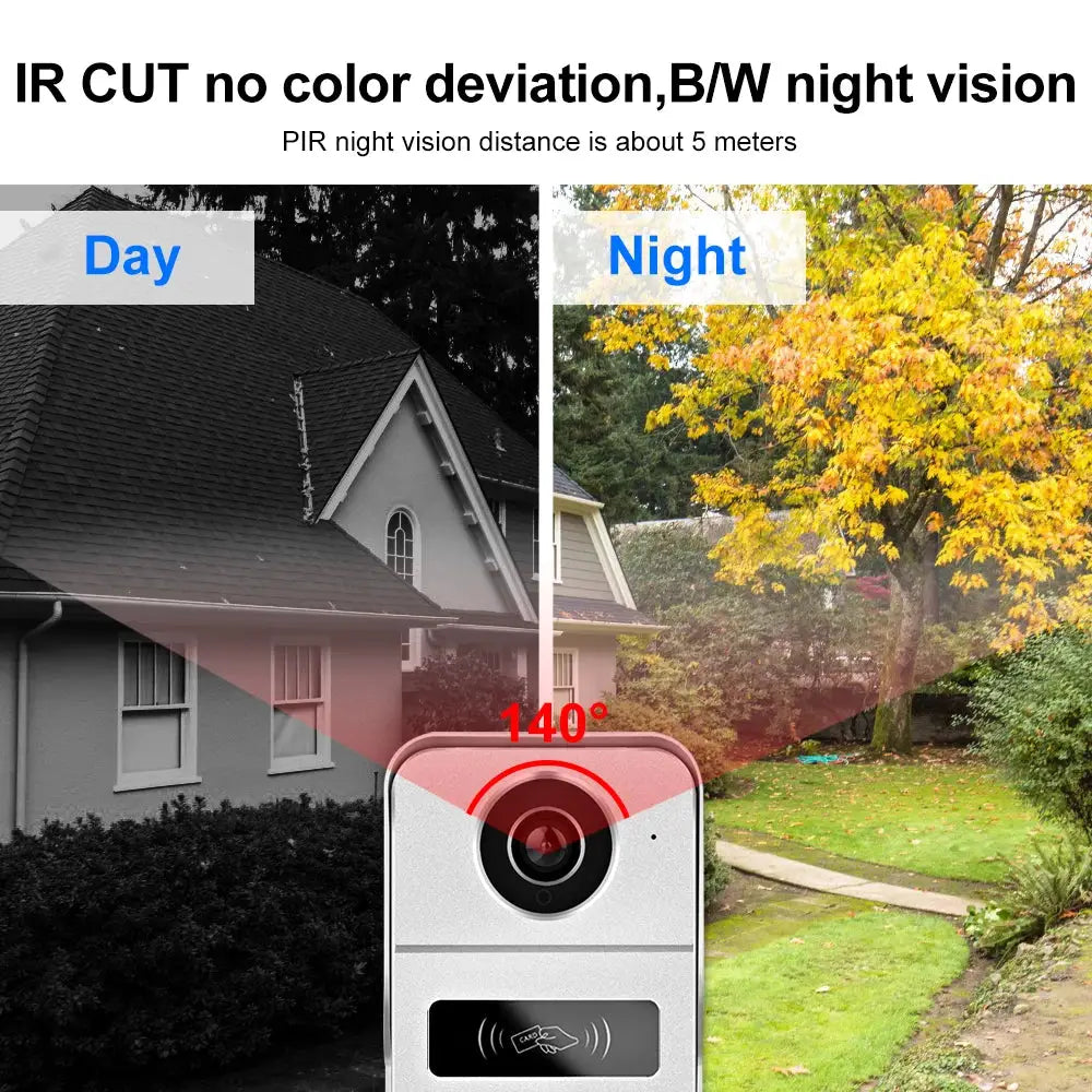 Tuya Smart 1080P doorbell camera by Simples Market, white WiFi video doorbell with IR night vision and 140° view