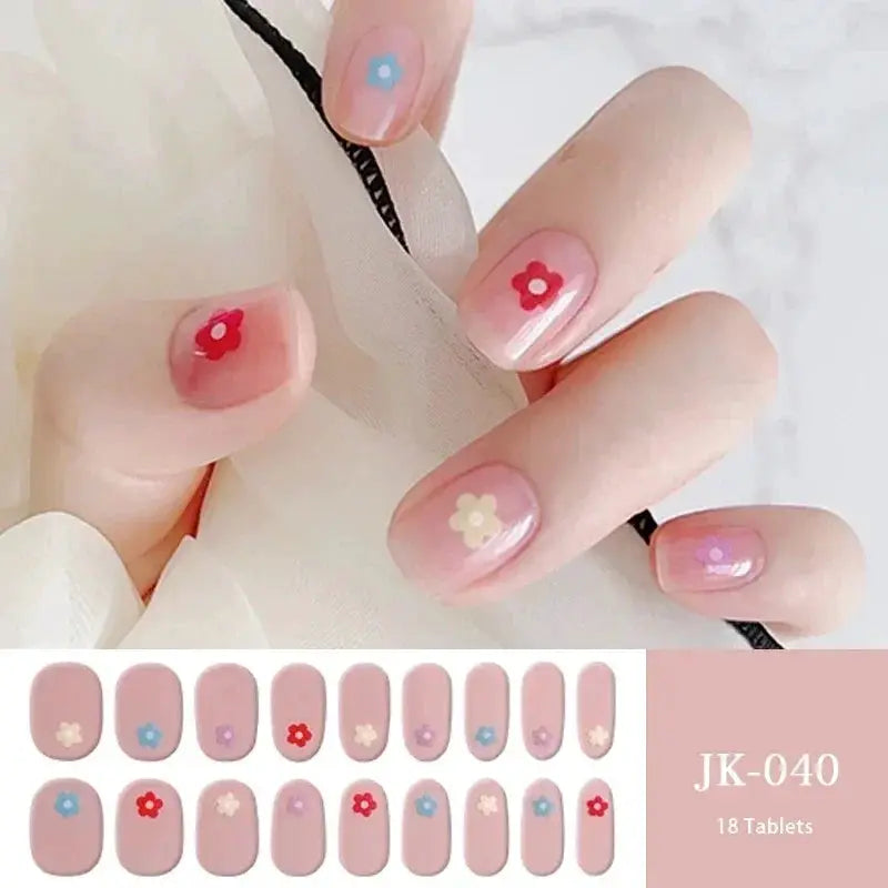 NailLux Semi Cured Nail Wraps For 16 To 20 Tips Easy Full Cover Adhesive Press On Nails Gel Finish UV LED Compatible