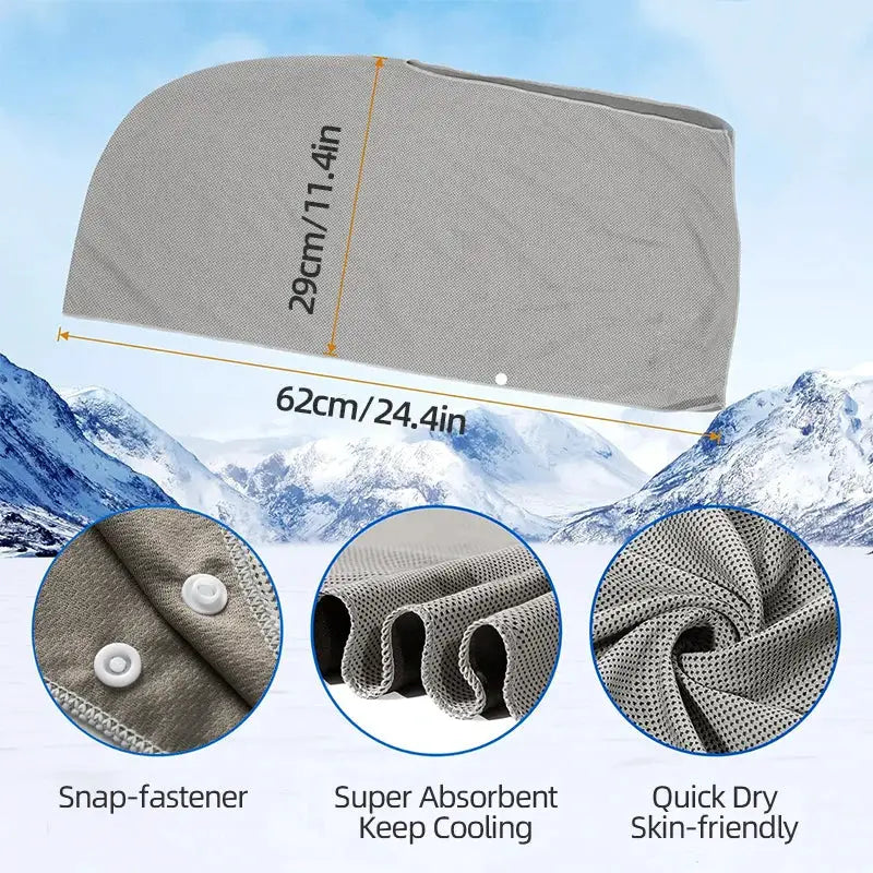 Cooling Hoodie Towel With Evaporative Cool Technology Instantly Cools When Wet Ideal For Sports Fitness Gym
