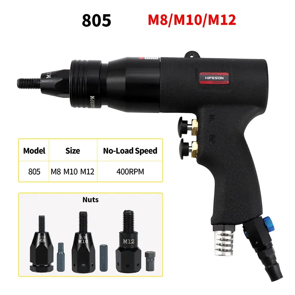 HIFESON Self Lock Pneumatic Rivet Nut Gun For Aluminum And Iron Rivet Nuts Inserter And Setter