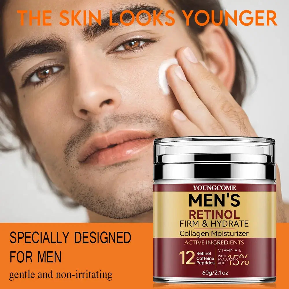 IronOak Men Retinol Firming Face Cream With Collagen For Brighter Tighter Skin Deep Moisturizing