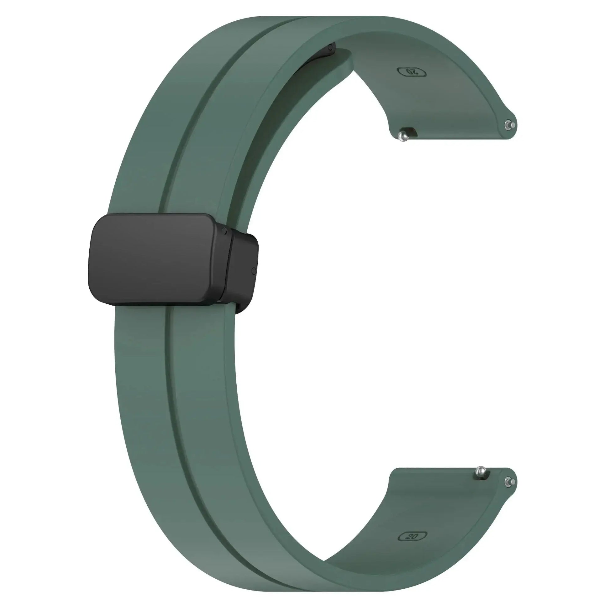 Watch strap 20/22mm green silicone with magnetic buckle by Simples Market for Samsung Galaxy Watch and Huawei GT series