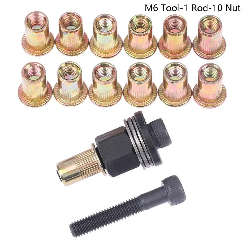 Manual Rivet Nut Gun M6 M8 Stainless Steel Rivet Nut Tool Hexagon Nut Pull Rod For DIY Projects