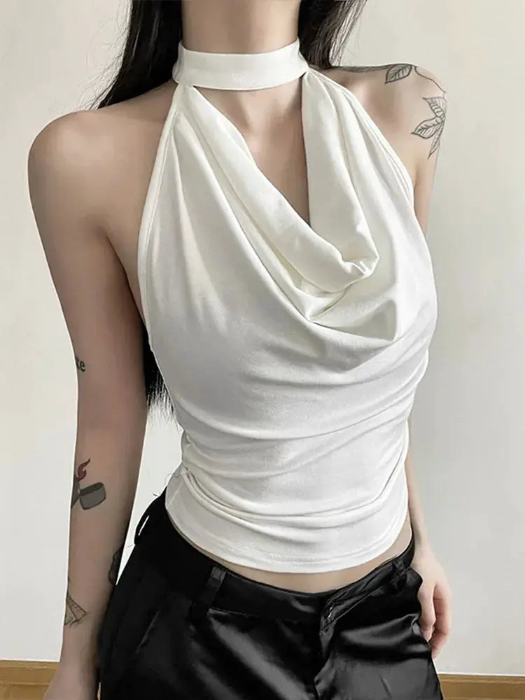 NovaWear Solid Color Halter Vest For Women Lightweight High Stretch Summer Essential For Casual Travel And High Street