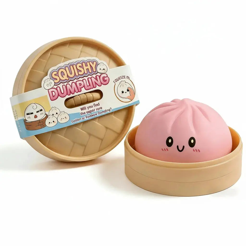 Glitter Dumpling Squishy With Box Sensory Squeeze Toy For Stress Relief Calming Fidget