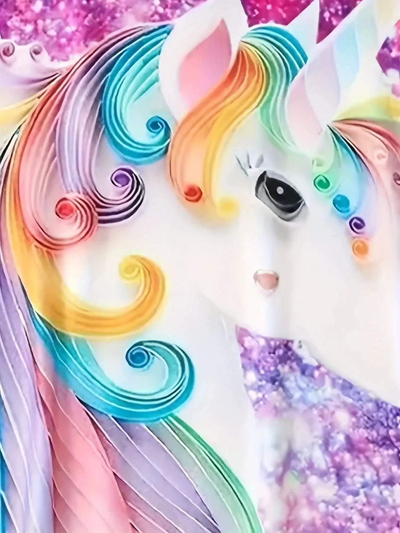 Girls Starry Unicorn Digital Print Round Neck Short Sleeve Party Casual Dress Ages Four To Six
