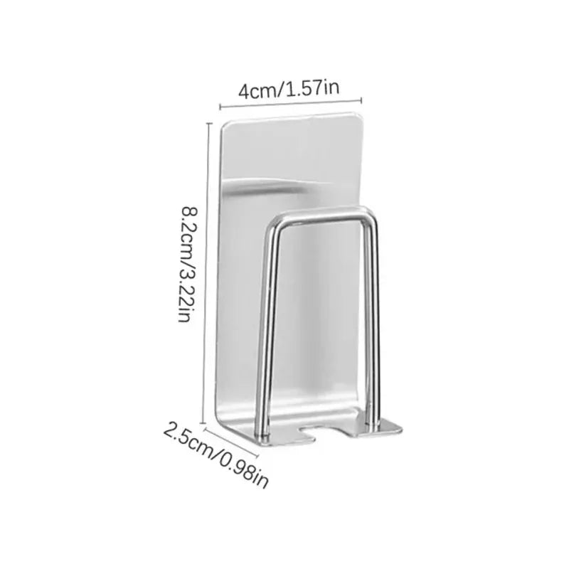 Stainless Steel Wall Mounted Toothbrush Holder With Adhesive Cup Holder Space Saving Bathroom Organizer