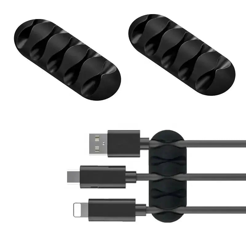VIKEFON Silicone Cable Organizer Winder Clips Self Adhesive USB Cable Management For Mouse Keyboard Headset iPhone