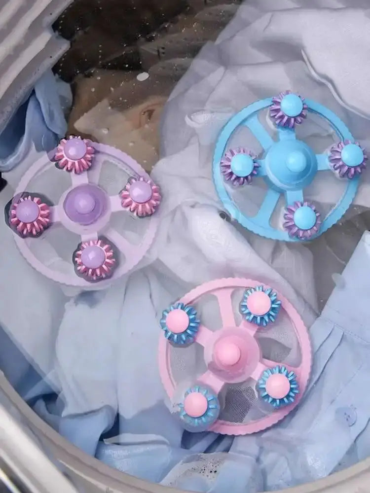 Washing machine lint catcher rollers, 3-pack by Simples Market in pink, purple, and blue
