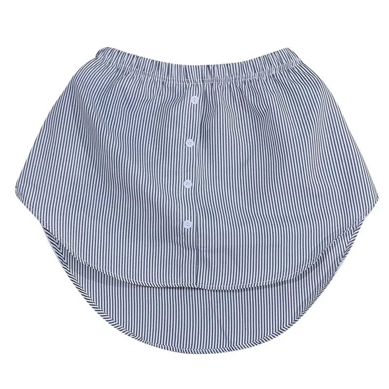 NovaLoom Korean Style Shirt Skirt With Fake Hem Casual Loose Fit A Line Cotton Blend Sweater Bottom