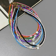 Colorful Seed Bead Choker Necklace For Girls Spring Summer New Love Heart Design Collar Jewelry Wholesale Dropshipping