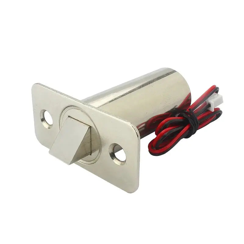 DC12V/24V embedded electric bolt lock for wooden doors, stainless steel finish with mounting plate