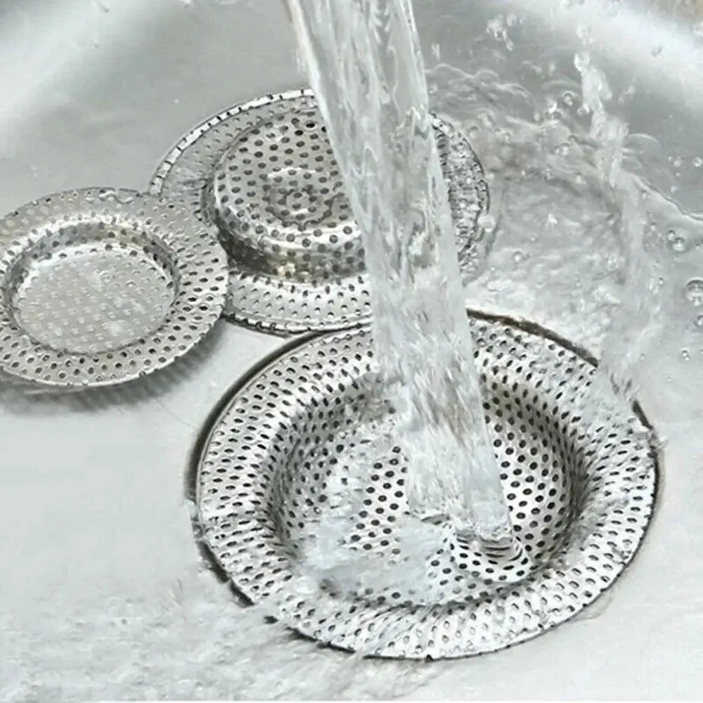 Stainless Steel Sink Mesh Strainer Drain Cover Hair Catcher Stopper Tool Kitchen Bathroom