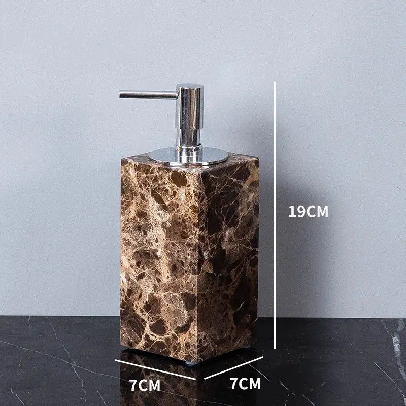 Soap dispenser in brown Emperador Dark marble