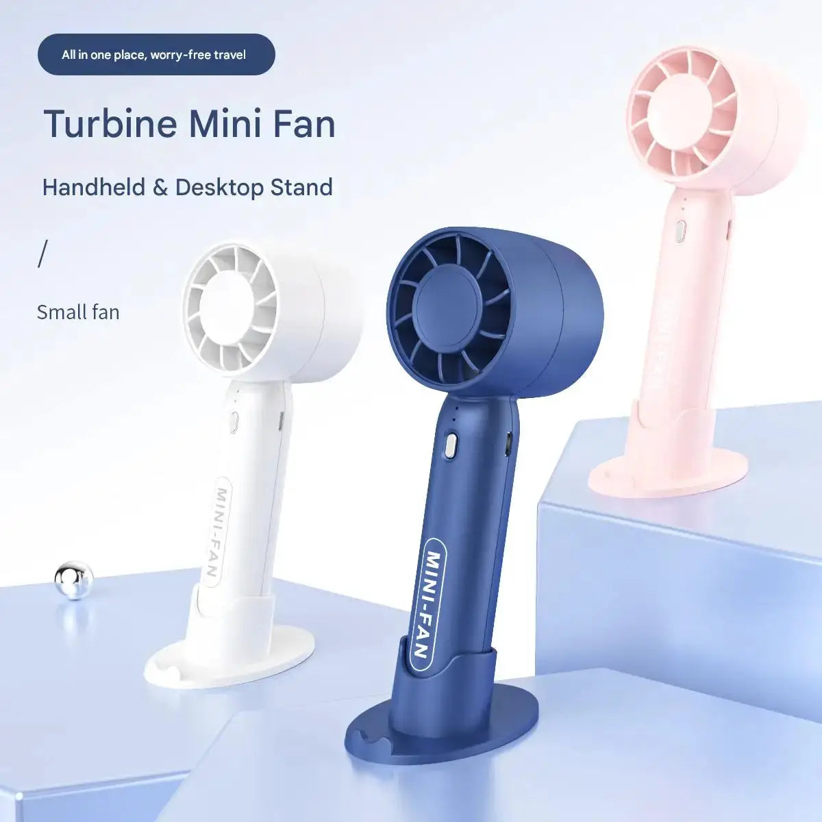 Turbo Handheld USB Rechargeable Mini Portable Fan With Desktop Stand For Outdoor Use And Long Lasting Battery