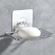 Stainless Steel Soap Rack Punch Free Nail Free Bathroom Wall Mounted Single Layer Suction Cup Mount Light Luxury Shelf