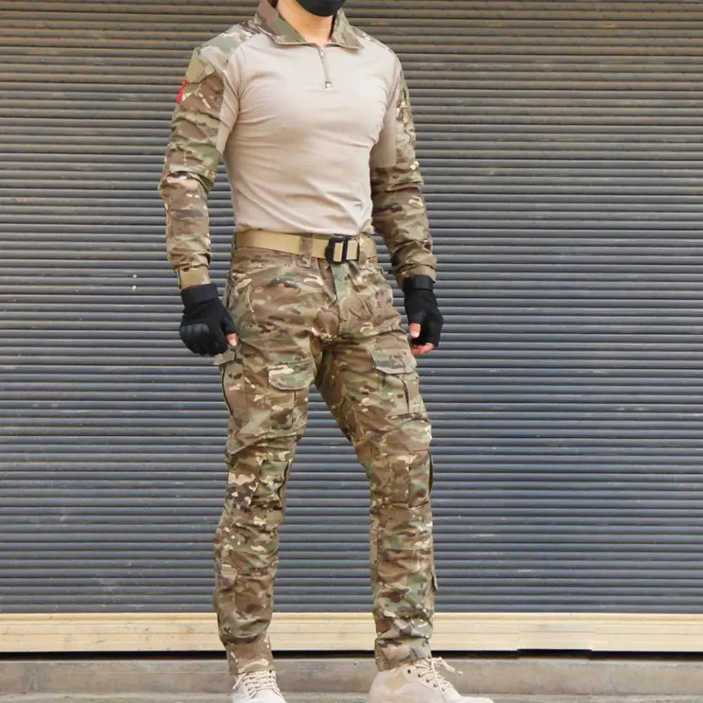Men Tactical Uniform Camouflage Suit Set For Outdoor Hunting Airsoft Paintball Training Shirts And Pants
