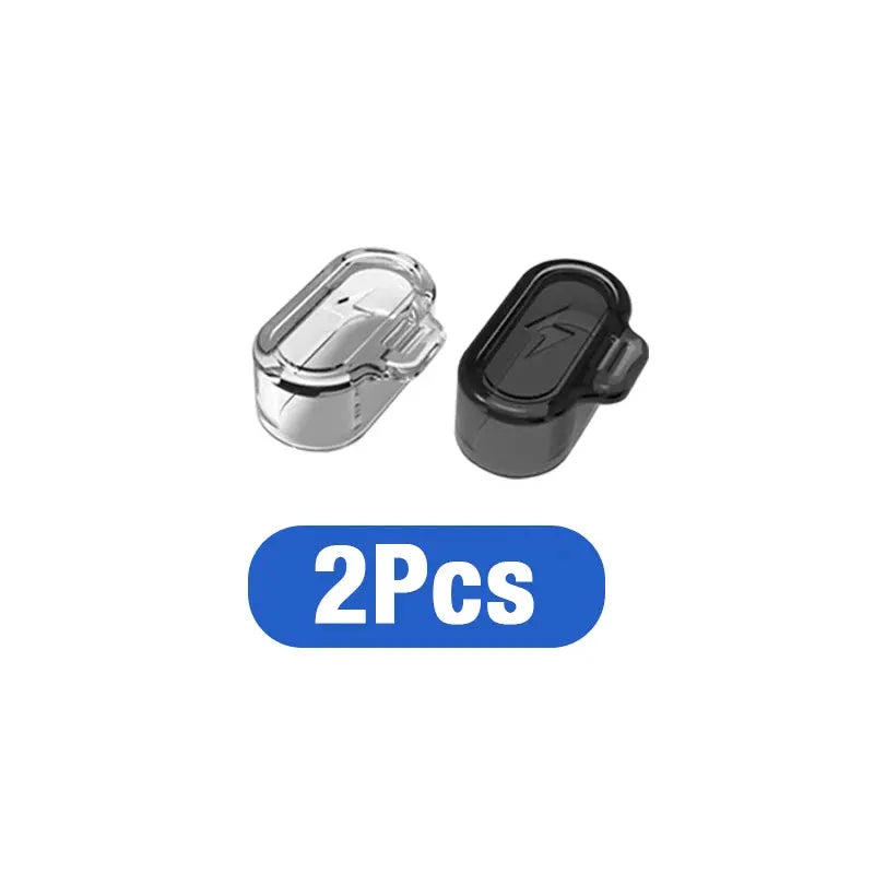 Simples Market 2-pack TPU charging port dustproof plug covers for Garmin watches, clear and black.