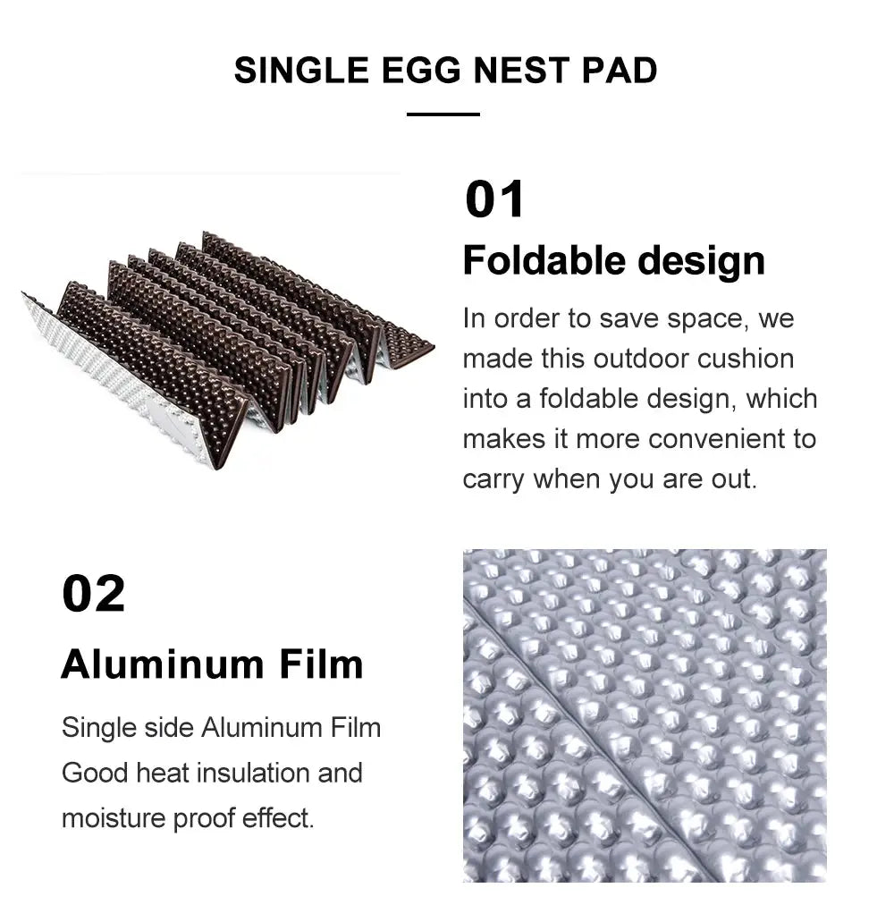 Simples Market Ultralight folding egg nest camping pad with aluminum film, portable foam sleeping mat for outdoor use