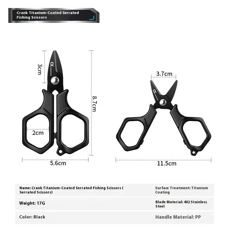 Portable Titanium Plated Fishing Scissors For PE Line And Lure Adjustment Stainless Steel Angling Shears FTK
