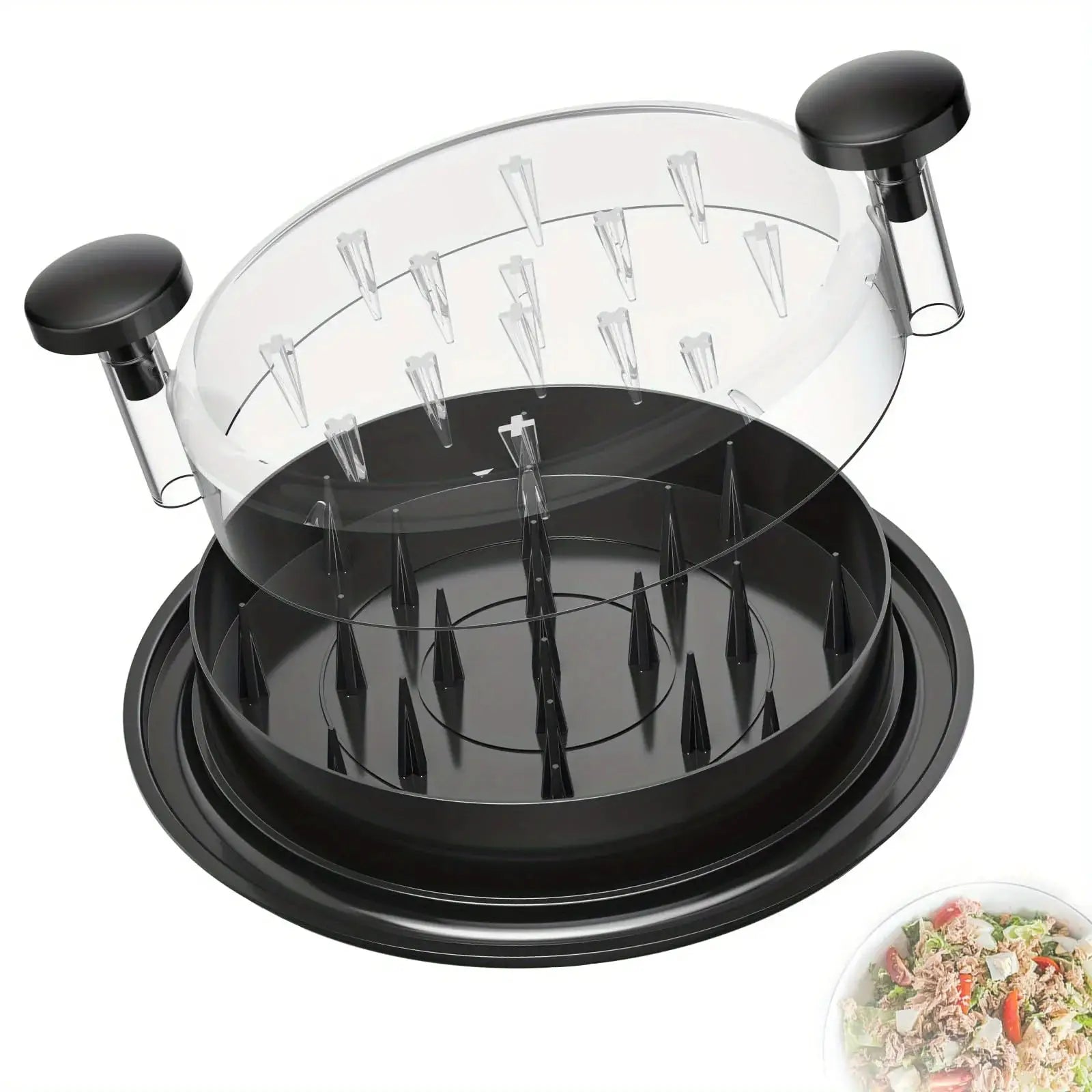 Upgraded Chicken Shredder With Transparent Cover Large Non Slip Blades For Meat And Vegetables Easy To Clean
