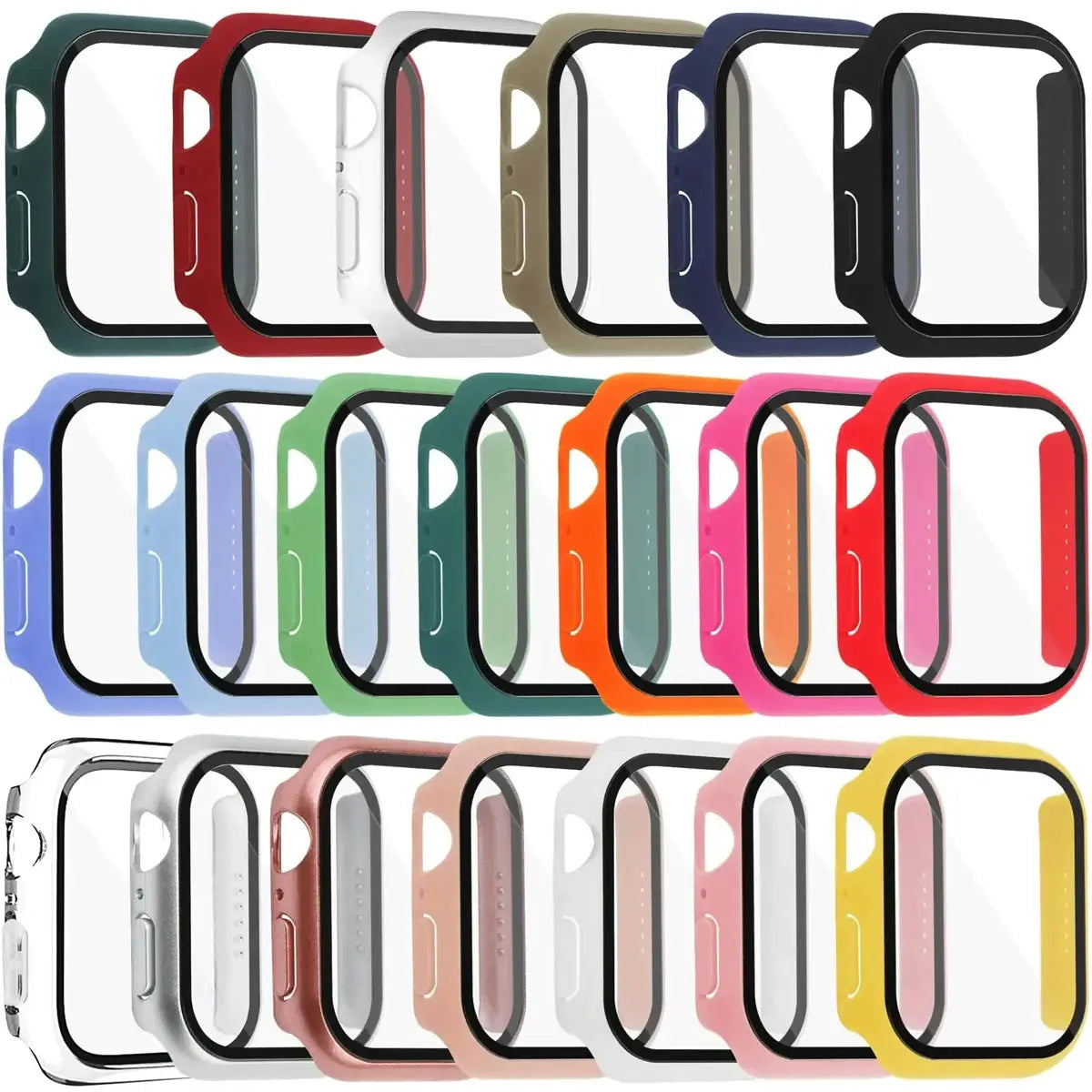 Glass+Cover For Apple Watch case 44mm 40mm 41 42 45 mm 49mm 46mm Screen Protector iWatch series Ultra 10 9 8 7 6 SE 5 Accessorie