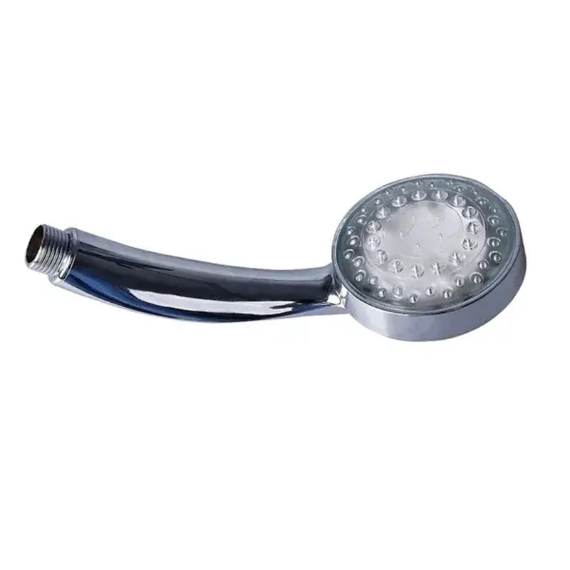 Chrome 7-color changing LED shower head with handheld hose and round spray face