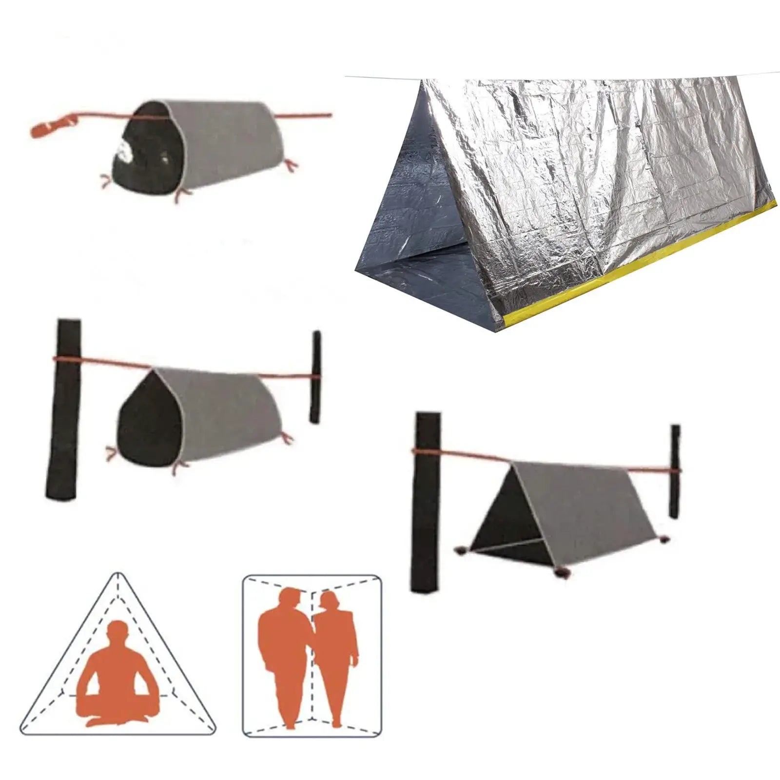 Emergency Tube Tent For Two People Waterproof Windproof Portable Camping Shelter For Outdoor Adventures
