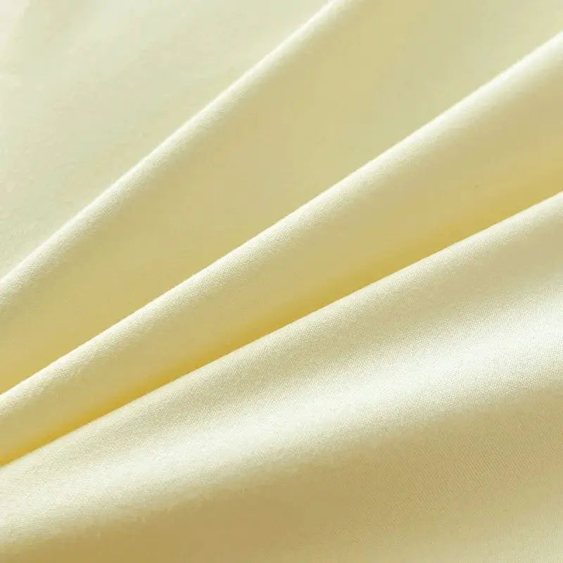Duvet cover bedding set, 4-piece, pale yellow brushed fabric, Simples Market