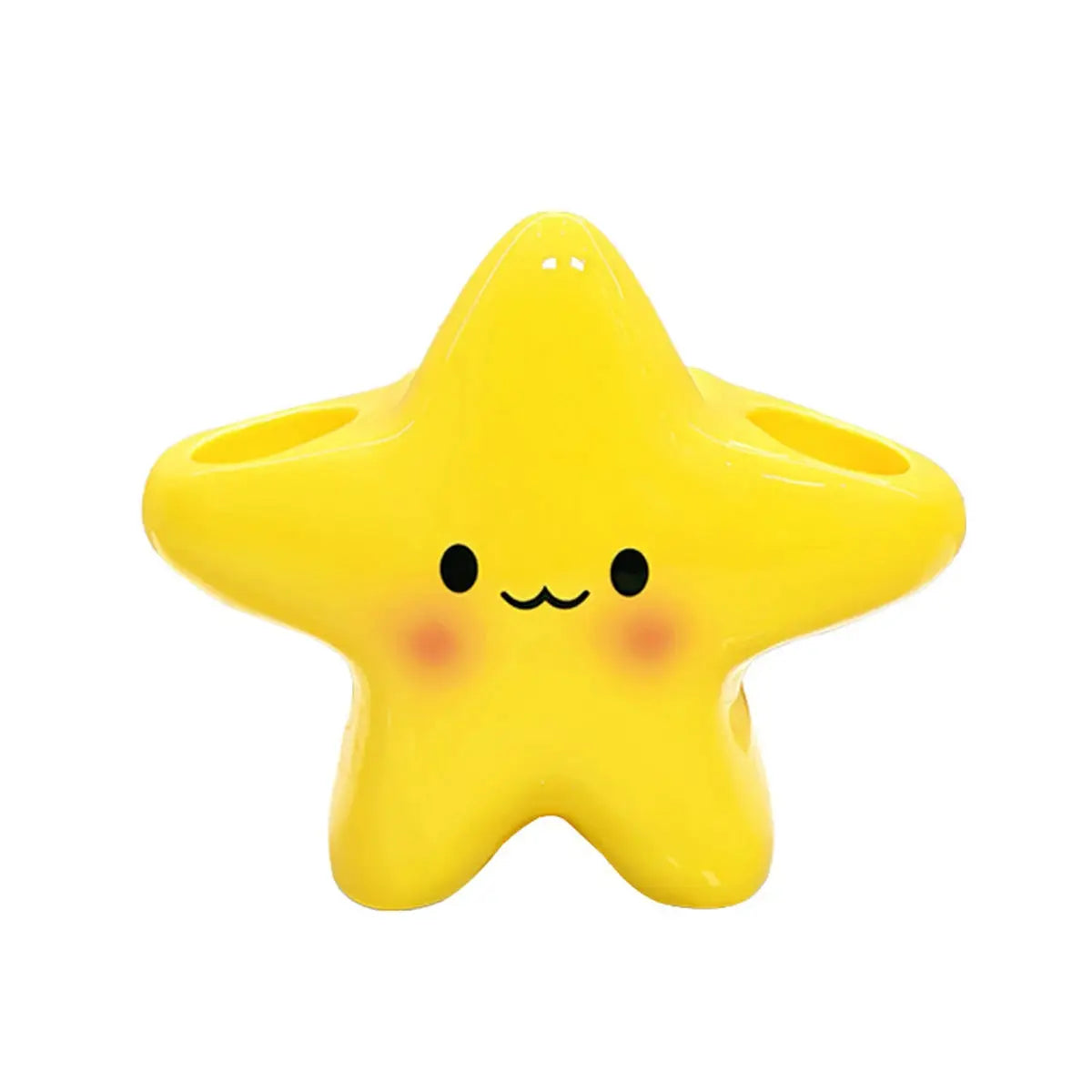Star Shaped Toothbrush Holder With Cute Face Design For Space Saving
