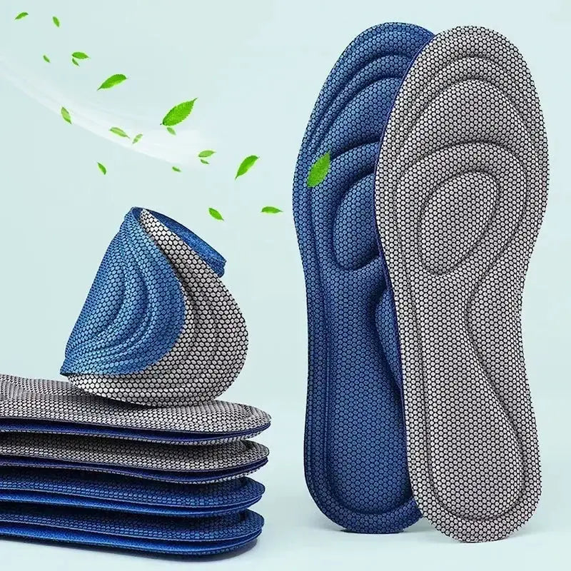 Two Pairs Memory Foam Orthopedic Insoles With Antibacterial Deodorization And Sweat Absorption For Sports Running