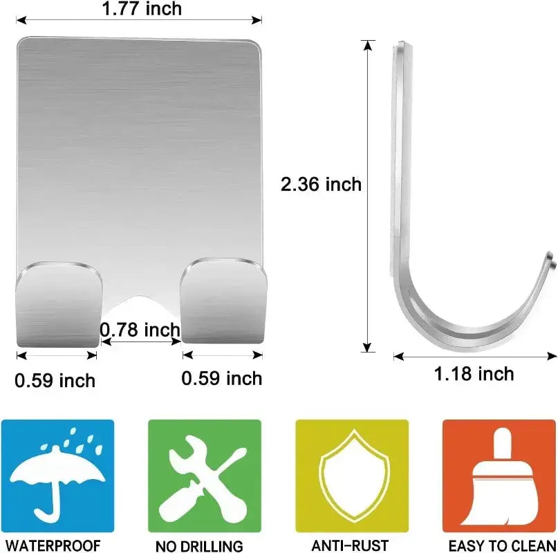 Apex Razor Holder Set Stainless Steel Shaving Stand With Rustproof Adhesive Hooks Supports Up To 11 Lbs
