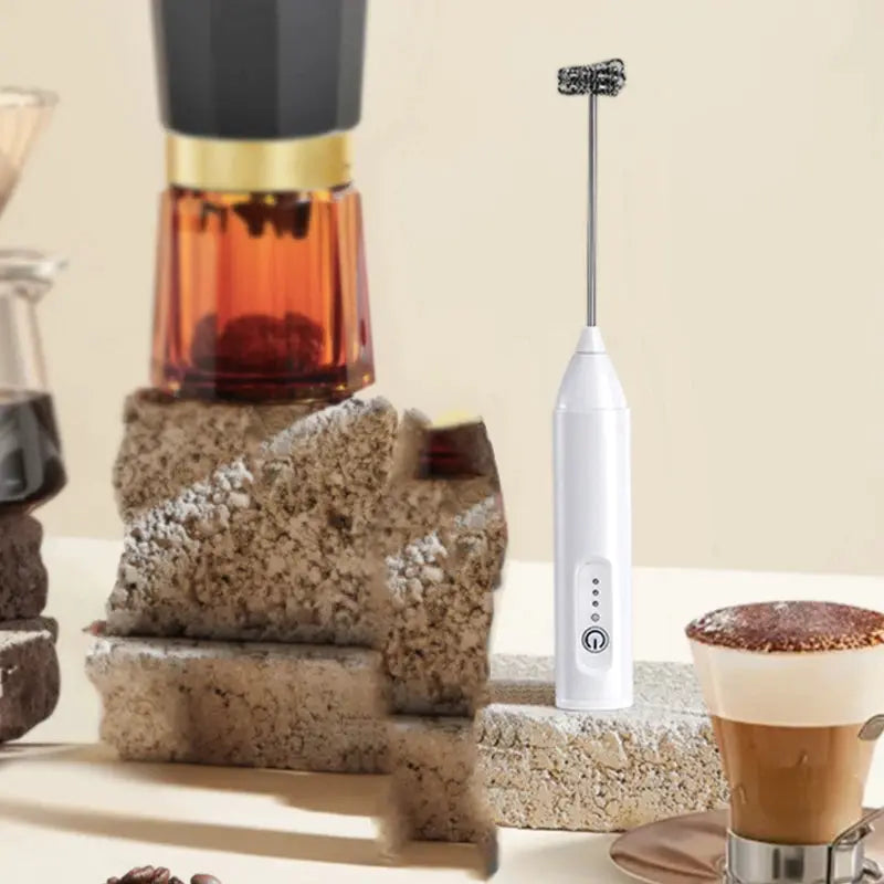Upgraded Rechargeable Electric Coffee Frother Milk Whisk Mini Blender Handheld With Speeds For Espresso Cappuccinos