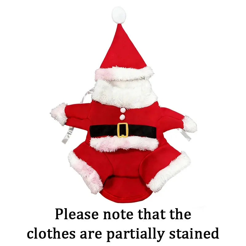 Christmas Pet Costumes Santa Claus Outfit For Small And Medium Dogs Cats Cute Kitten Sphynx Holiday Dress Up Apparel