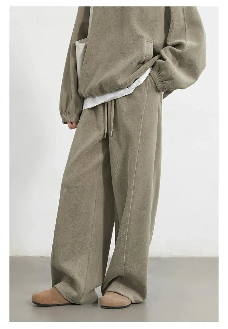 CHIC VEN Women's Velvet Sweatsuit Set Stand Collar Top Wide Leg Pants