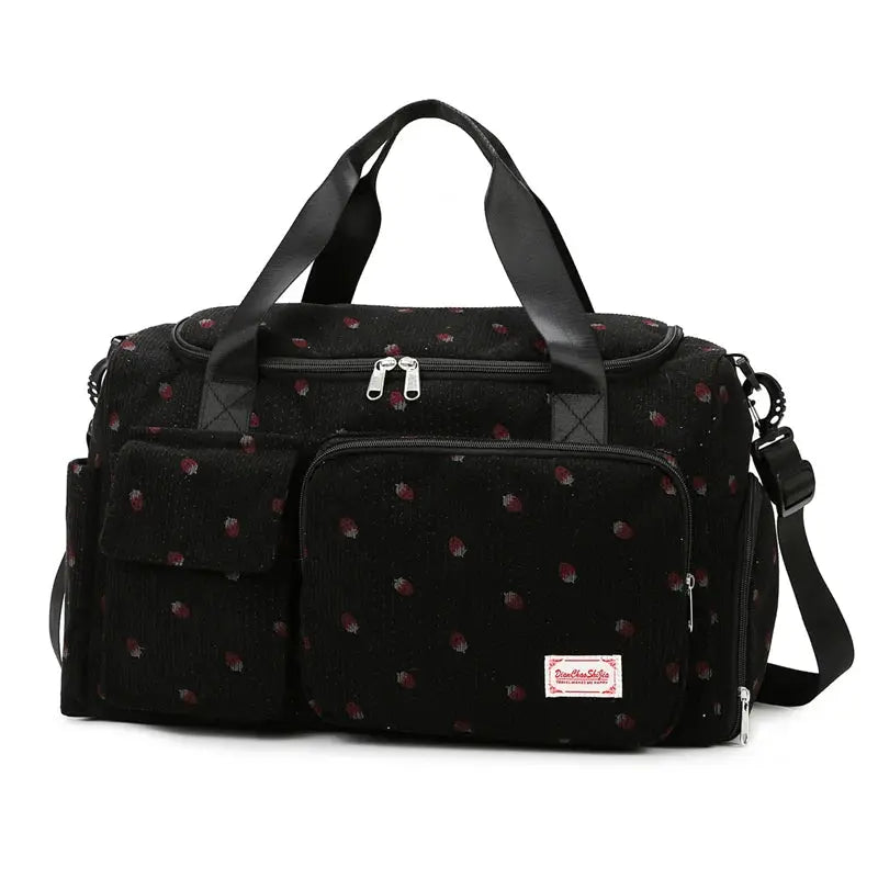 Corduroy Travel Tote Duffle Bag with Shoe Compartment - Simples Market