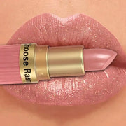 LuxeGleam Pearlescent Pink Glitter Velvet Lipstick Metallic Waterproof Long Lasting Matte Shimmer Finish