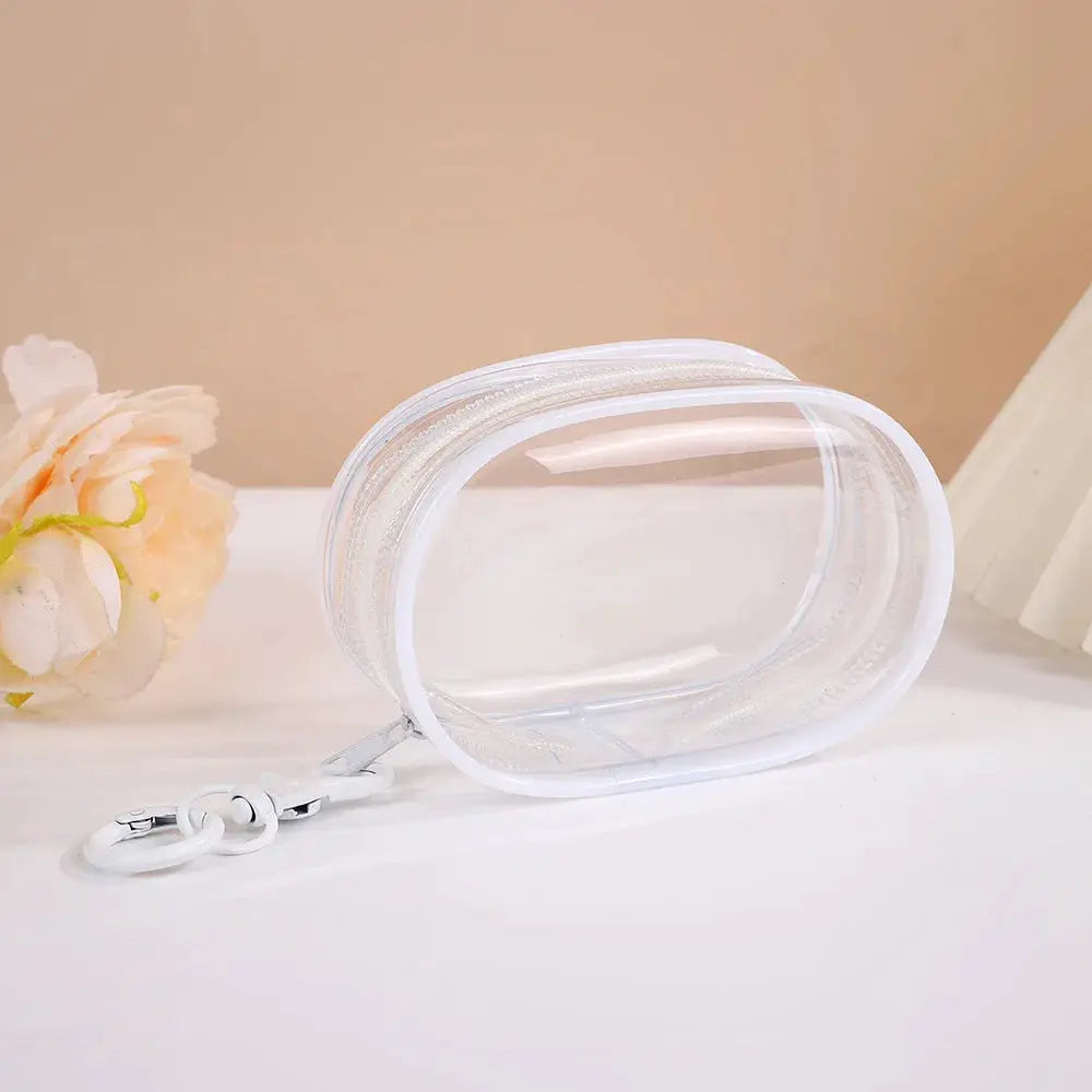 Transparent Plastic Jewelry Organizer Box Pouch With Keychain Cute Doll Bag Dustproof Case For Storage