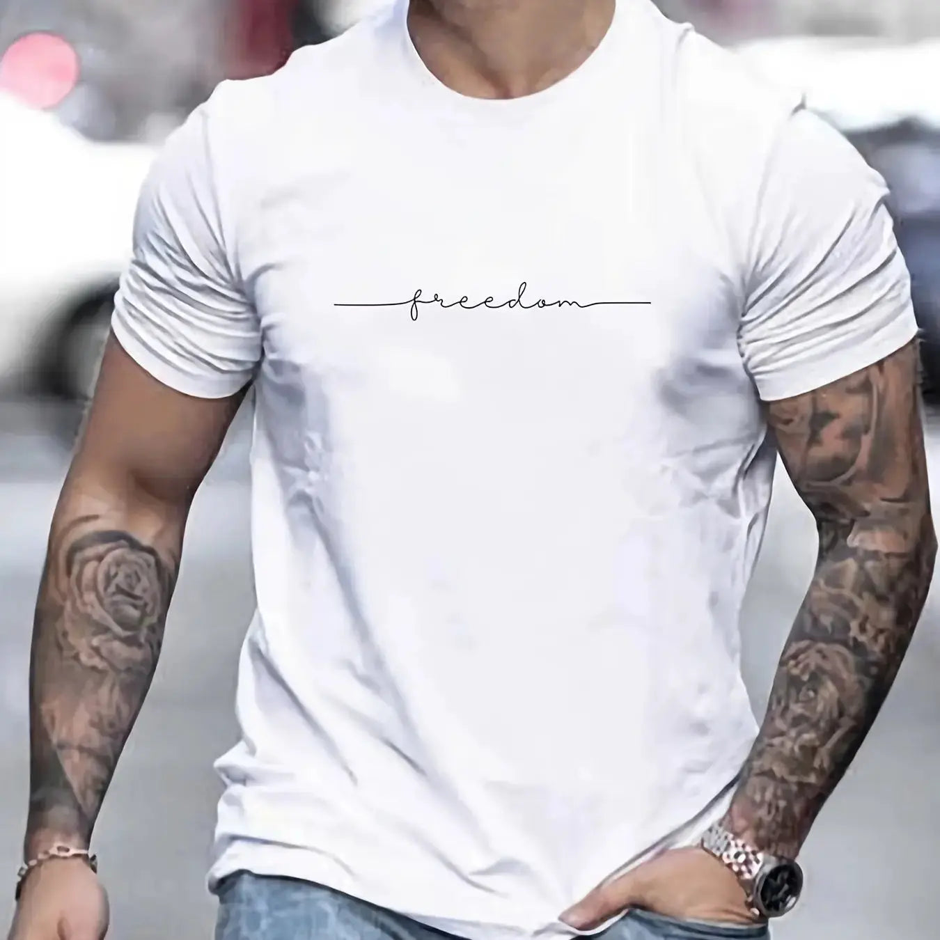 Men's 100 Percent Cotton Summer T Shirt Graphic Print Round Neck Short Sleeve Casual Relaxed Fit