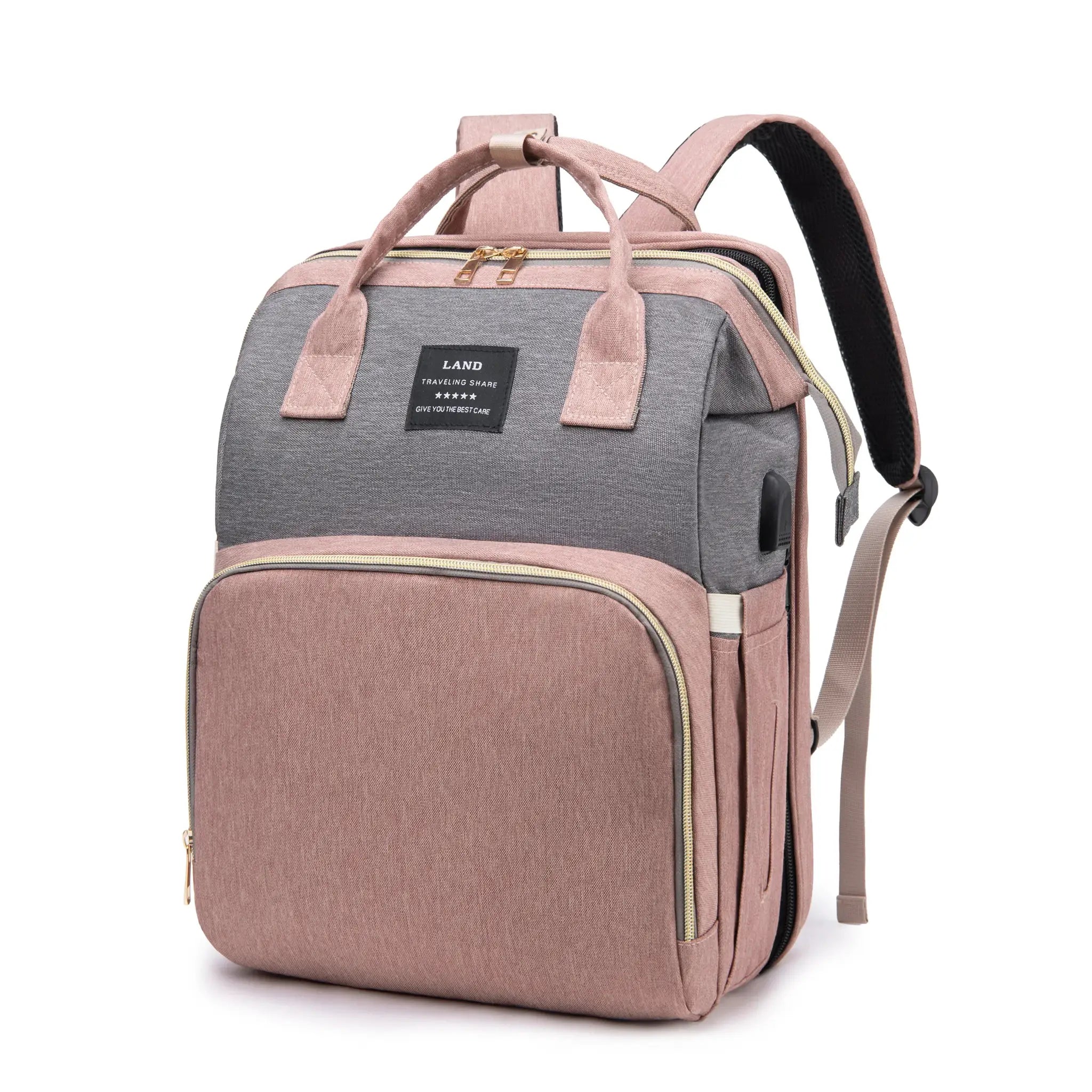 Mommy Bag Backpack With Portable Folding Crib And Large Capacity Diaper Bag For Travel And Outings